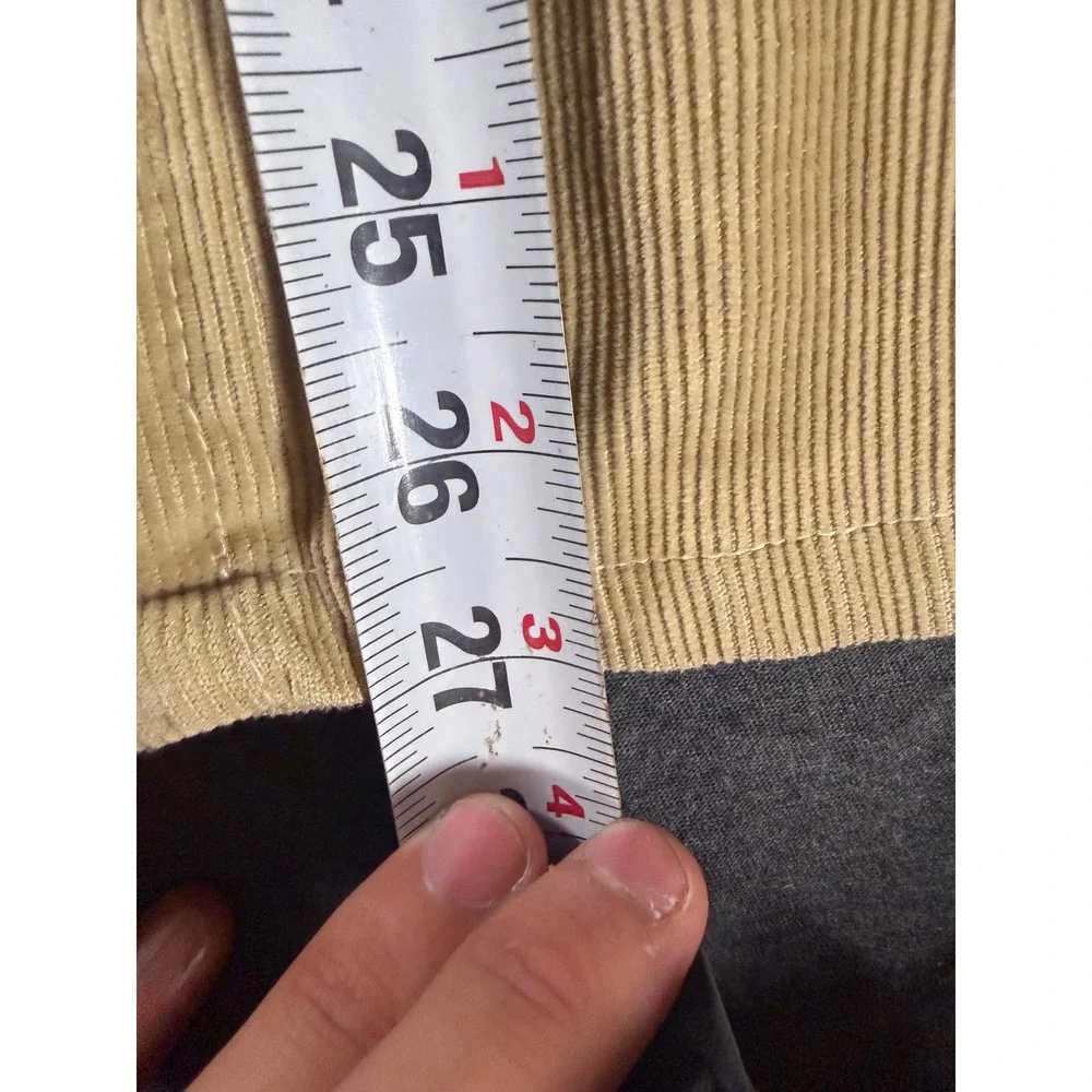 Vintage 70s Sears Jeans Joint Corduroy Shirt Tan Dagger Collar Mens Medium 961